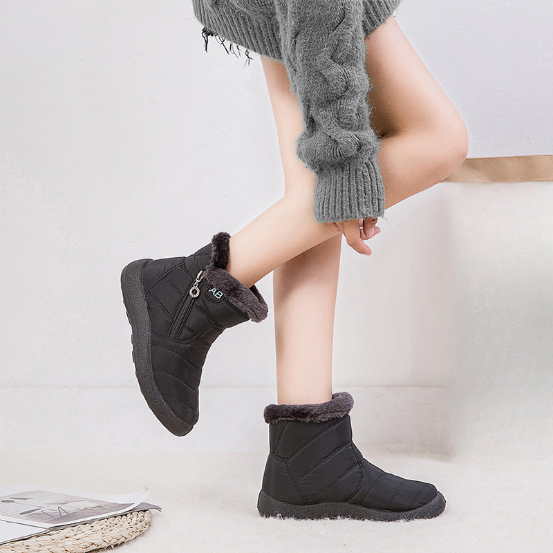 Women's Waterproof Snow Boots Cozy Fleece Lining Warm Winter Ankle Boots