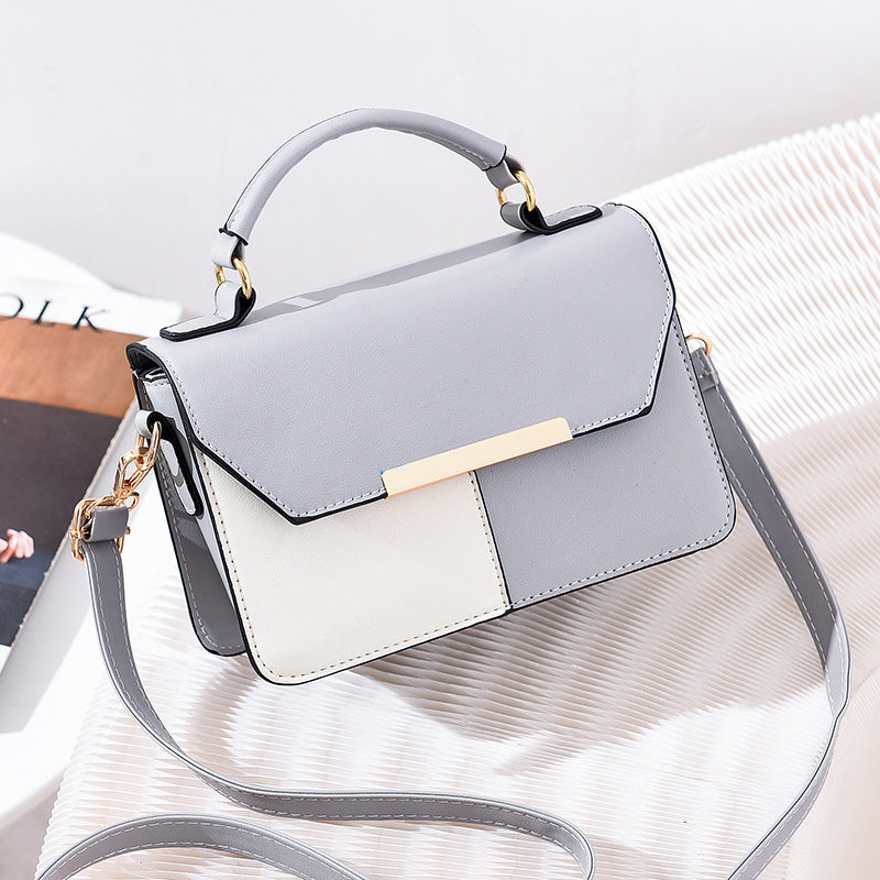Contrast Crossbody Bag Stitching Square Handbag Women's Shoulder Purse
