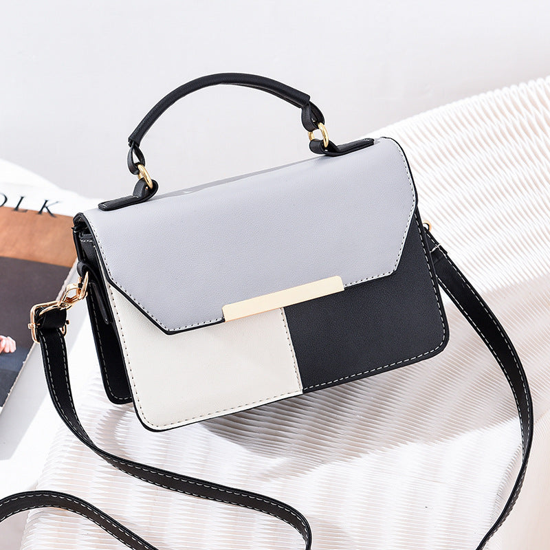 Contrast Crossbody Bag Stitching Square Handbag Women's Shoulder Purse