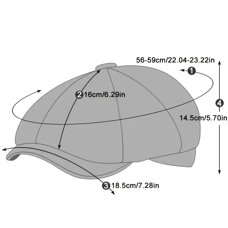 Adjustable Ear Protection Newsboy Cap for Men