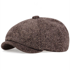 Adjustable Ear Protection Newsboy Cap for Men
