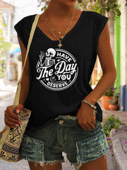 V Neck Tank Top Casual Sleeveless Summer Women's Clothing