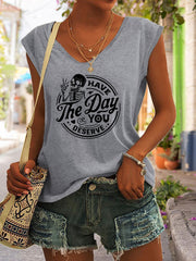 V Neck Tank Top Casual Sleeveless Summer Women's Clothing