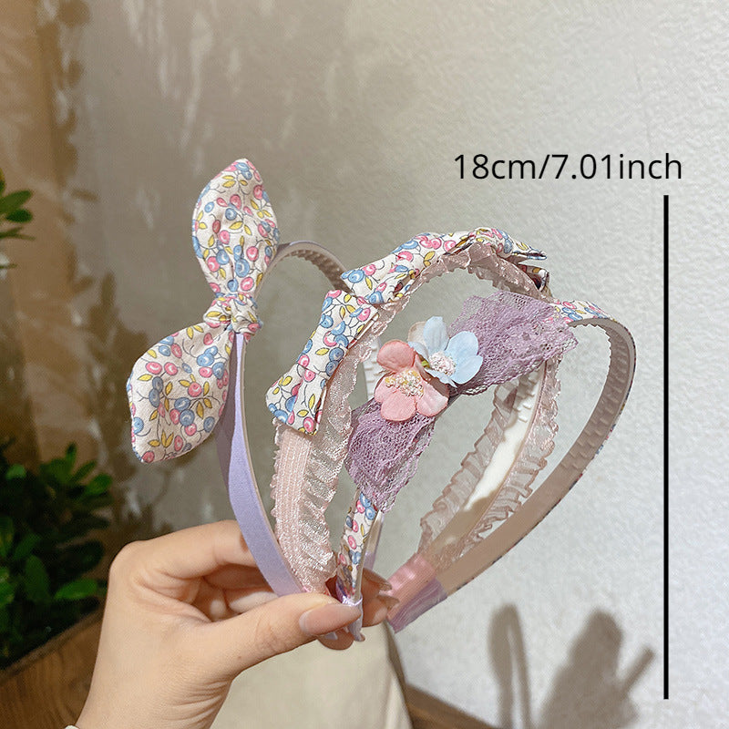 Flowers Bow Hair Hoop Headbands Girls Hair Accessories