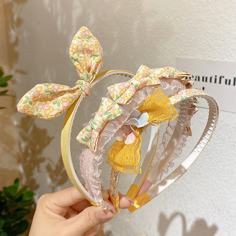 Flowers Bow Hair Hoop Headbands Girls Hair Accessories
