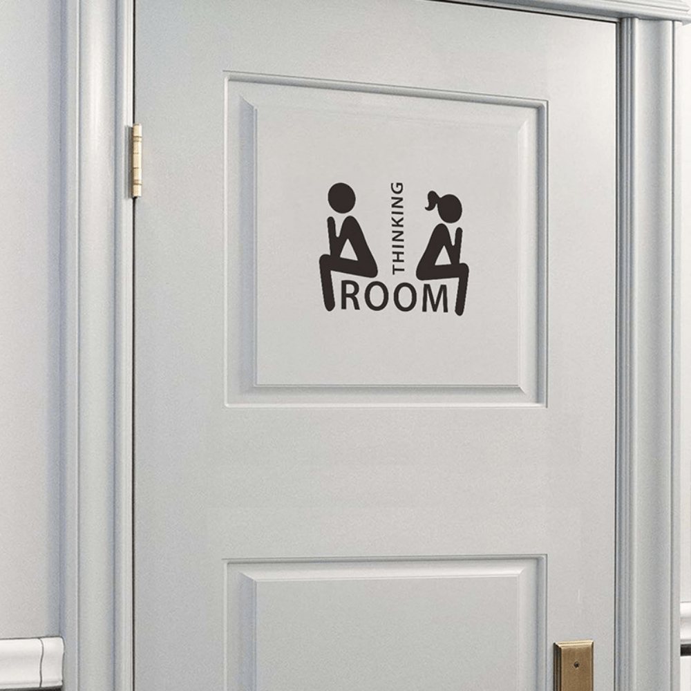 Bathroom Toilet Signs Wall Stickers Adornment Door Stickers