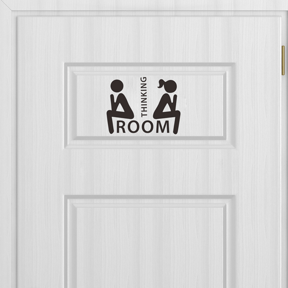 Bathroom Toilet Signs Wall Stickers Adornment Door Stickers