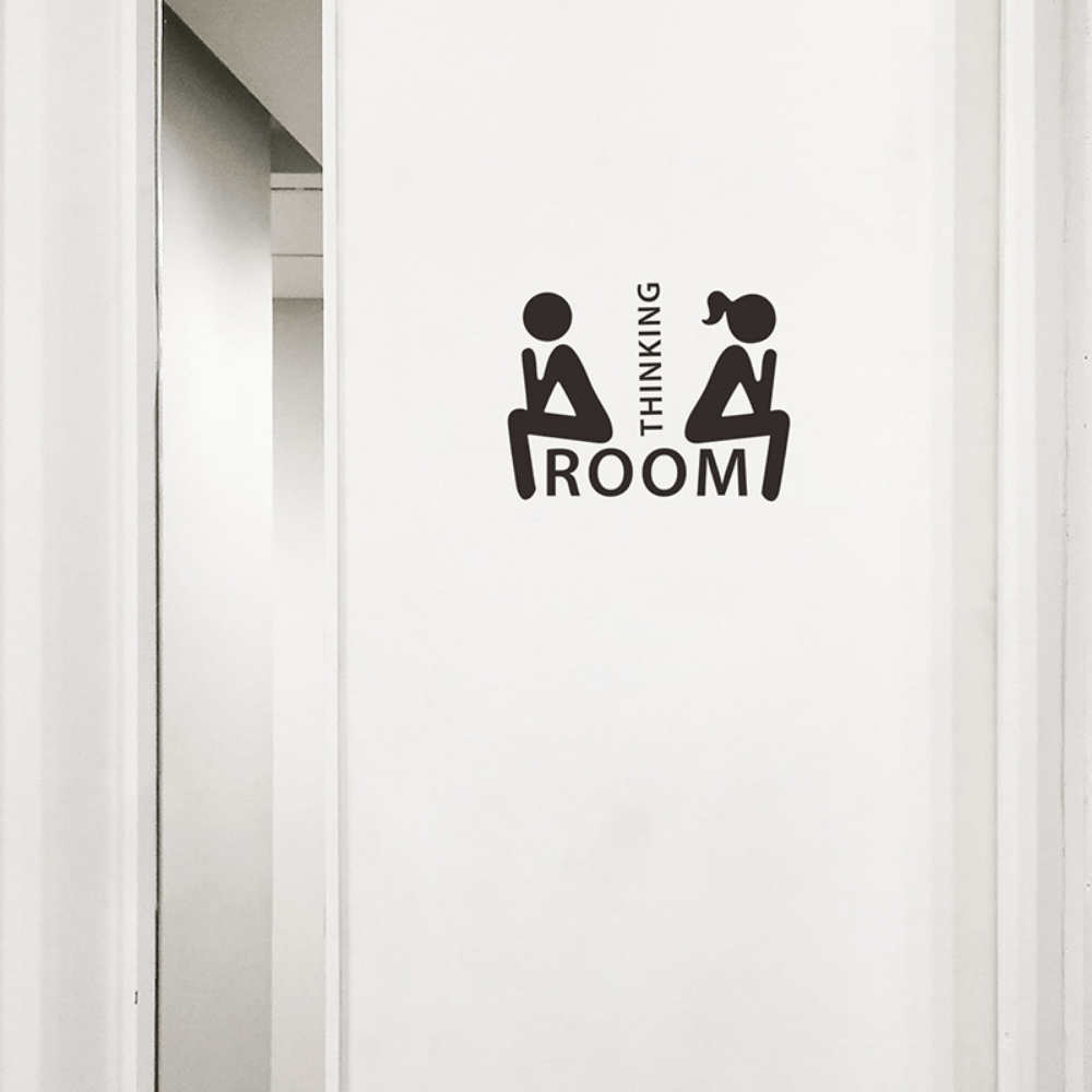 Bathroom Toilet Signs Wall Stickers Adornment Door Stickers