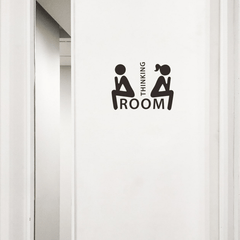 Bathroom Toilet Signs Wall Stickers Adornment Door Stickers