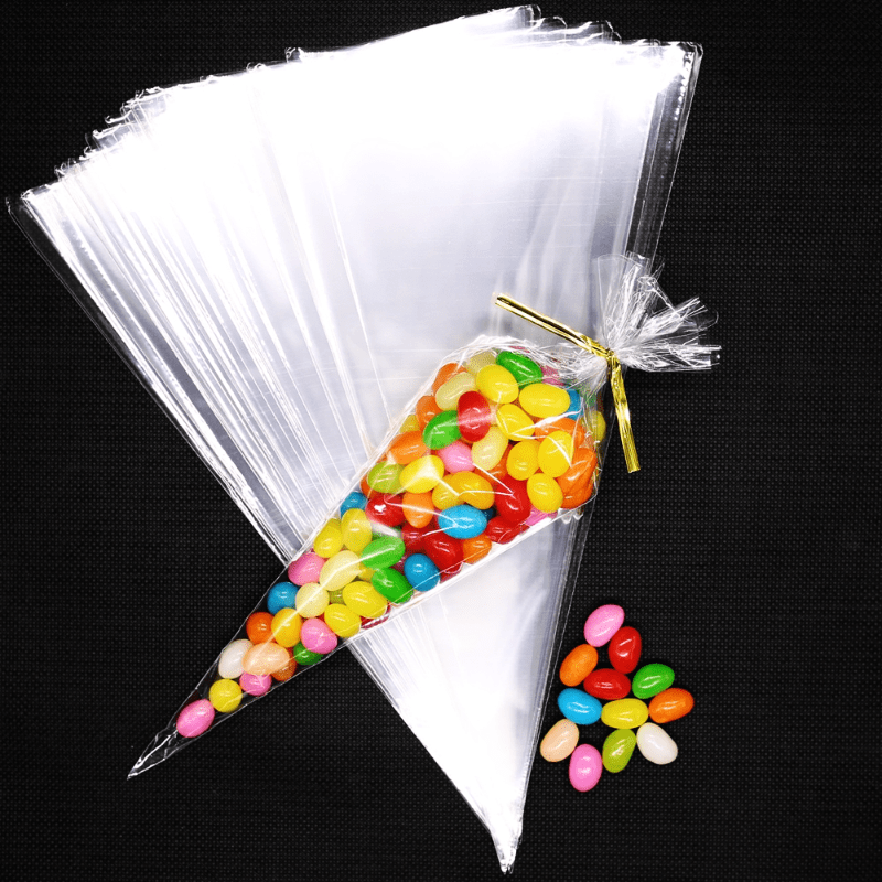 100pcs Transparent Candy Packing Bags Wedding Birthday Party Decoration