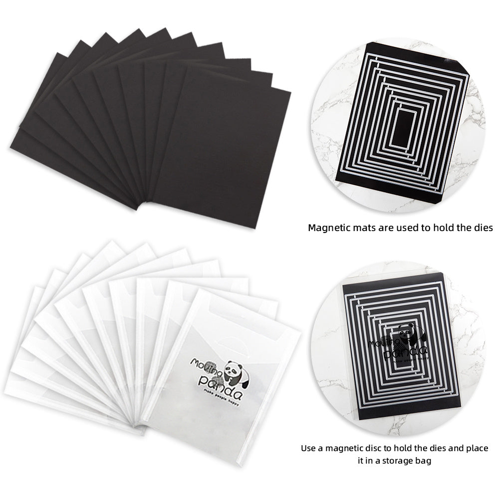 10pcs Storage Bag & Magnetic Sheets Set for Clear Stamps Die Cutting Mold