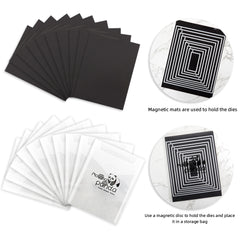 10pcs Storage Bag & Magnetic Sheets Set for Clear Stamps Die Cutting Mold