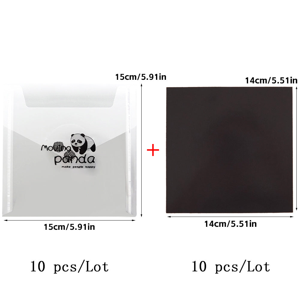 10pcs Storage Bag & Magnetic Sheets Set for Clear Stamps Die Cutting Mold
