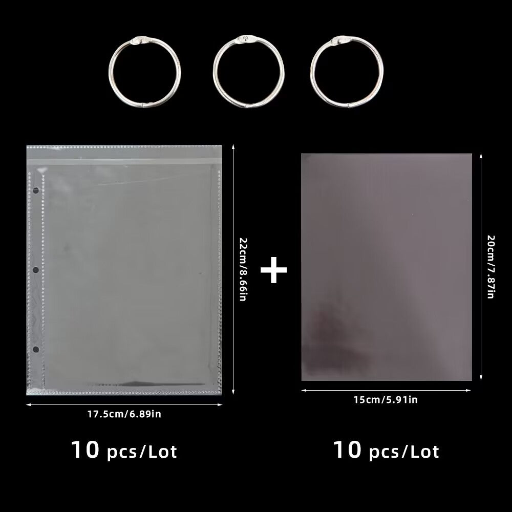 10pcs Storage Bag & Magnetic Sheets Set for Clear Stamps Die Cutting Mold