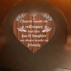 Colleague Gift Retirement Plaque Friendship Sign Wooden Home Decor