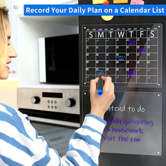 Acrylic Magnetic Dry Erase Board And Calendar For Fridge Set Of 2