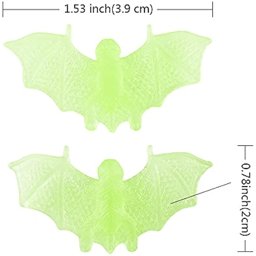 40Pcs Mini 3D Bats Luminous Halloween Decoration - Scary Prank Toy
