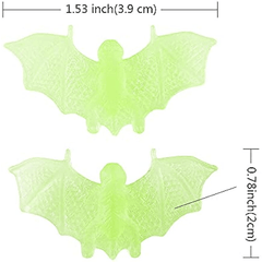 40Pcs Mini 3D Bats Luminous Halloween Decoration - Scary Prank Toy