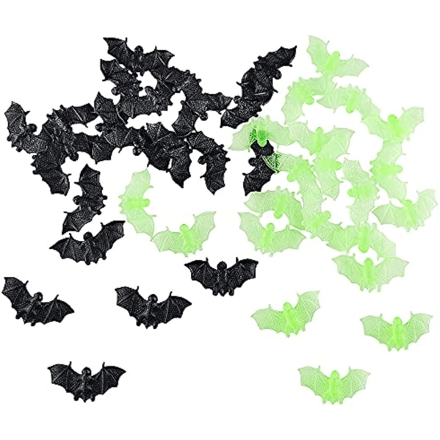 40Pcs Mini 3D Bats Luminous Halloween Decoration - Scary Prank Toy
