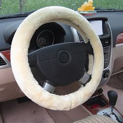 Plush Steering Wheel Cover Universal Fit Winter Car Handle Decoration