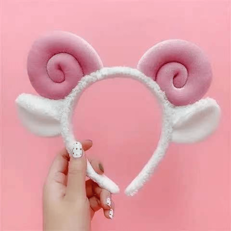 Plush Sheep Horns Hair Band Cute Sheep Lamb Animal Headdress