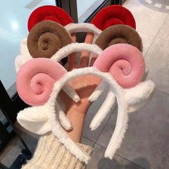Plush Sheep Horns Hair Band Cute Sheep Lamb Animal Headdress