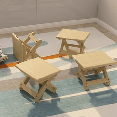 1pc Folding Wood Stool Portable Durable for Outdoor Fishing Camping