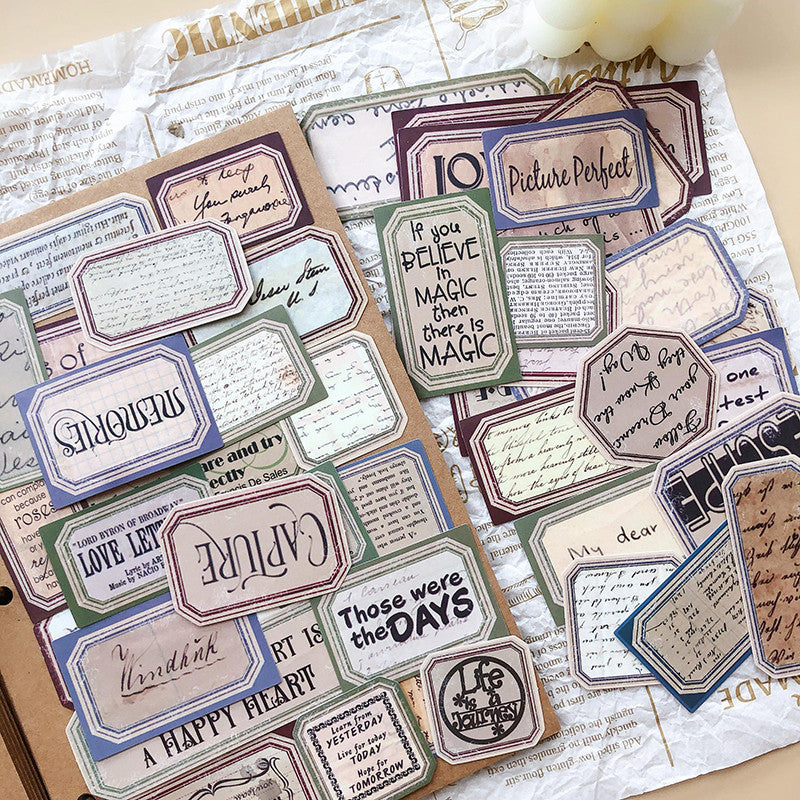 47pcs English Washi Scrapbooking Stickers Student Stationery Arts Crafts