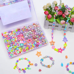 DIY Bead Stringing Toy Set for Bracelets & Necklaces with Bead Weaving Kit