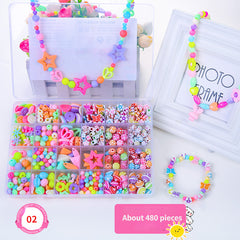 DIY Bead Stringing Toy Set for Bracelets & Necklaces with Bead Weaving Kit