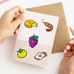 50pcs Fruit Vegetable Vegetarian Diet Doodle Funny Cartoon Stickers Pack