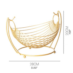 Hammock Shaped Fruit Vegetable Basket Woven Iron Wire Storage Tray