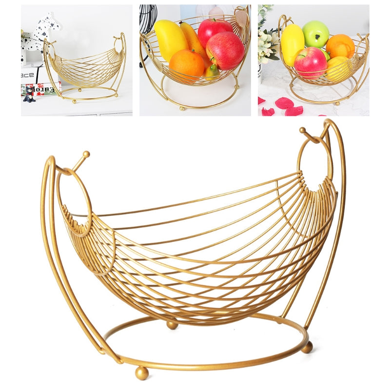 Hammock Shaped Fruit Vegetable Basket Woven Iron Wire Storage Tray