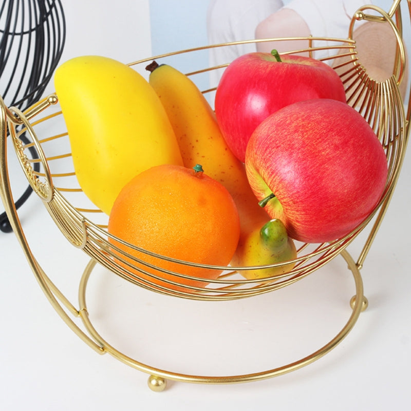Hammock Shaped Fruit Vegetable Basket Woven Iron Wire Storage Tray