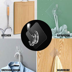 6pcs Waterproof Adhesive Wall Hook for Bathroom Kitchen Office