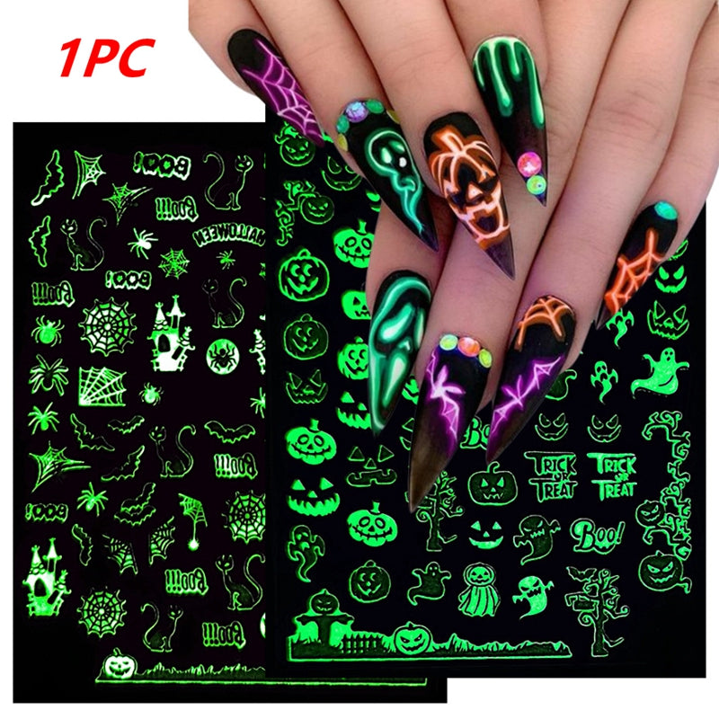 Glow in the Dark Halloween Nail Art Stickers