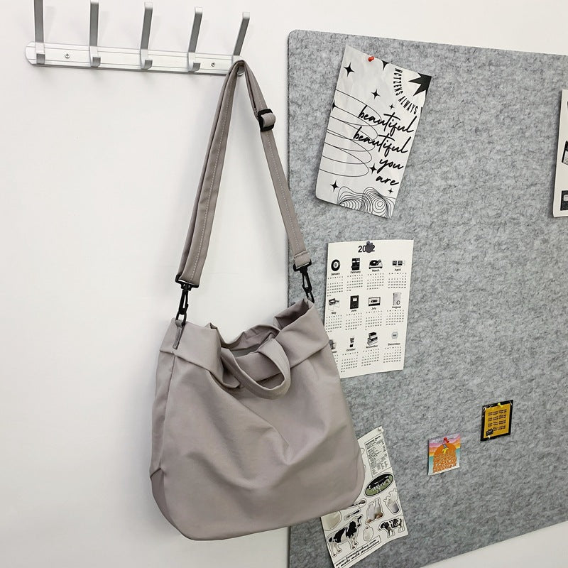 Casual Solid Crossbody Bag Nylon Preppy Shoulder Bag