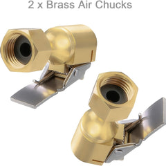 Heavy Duty Open Flow Lock On Tire Chuck with Clip - Yellow