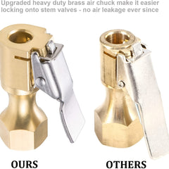 Heavy Duty Open Flow Lock On Tire Chuck with Clip - Yellow