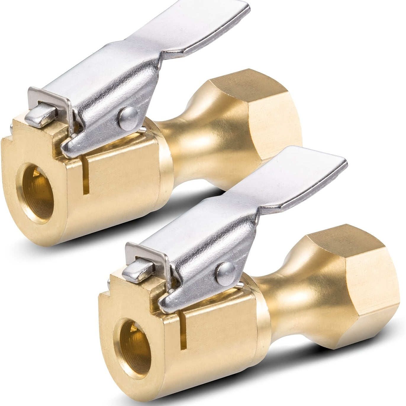 Heavy Duty Open Flow Lock On Tire Chuck with Clip - Yellow