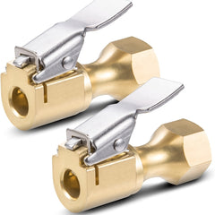 Heavy Duty Open Flow Lock On Tire Chuck with Clip - Yellow