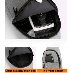 Men's Multifunction Shoulder Bag with Earphone Hole Outdoor Crossbody Bag