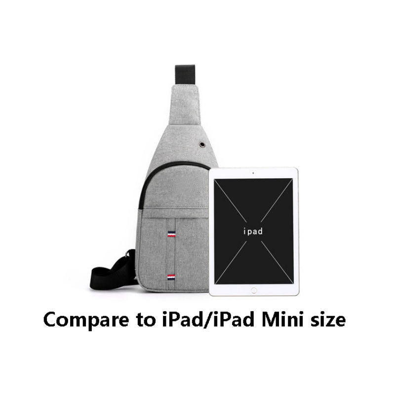 Men's Multifunction Shoulder Bag with Earphone Hole Outdoor Crossbody Bag