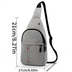 Men's Multifunction Shoulder Bag with Earphone Hole Outdoor Crossbody Bag