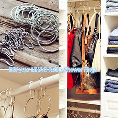 12pcs Rustproof Shower Curtain Rings Hooks 5 Roller Ball Curtain Accessories
