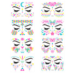 1pc Music Glow Butterfly Waterproof Face Neon Tattoo Stickers