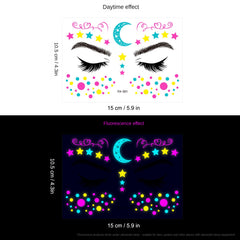 1pc Music Glow Butterfly Waterproof Face Neon Tattoo Stickers