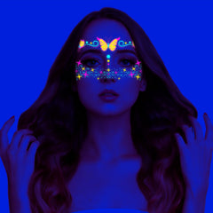 1pc Music Glow Butterfly Waterproof Face Neon Tattoo Stickers
