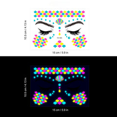 1pc Music Glow Butterfly Waterproof Face Neon Tattoo Stickers