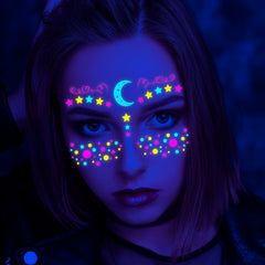 1pc Music Glow Butterfly Waterproof Face Neon Tattoo Stickers